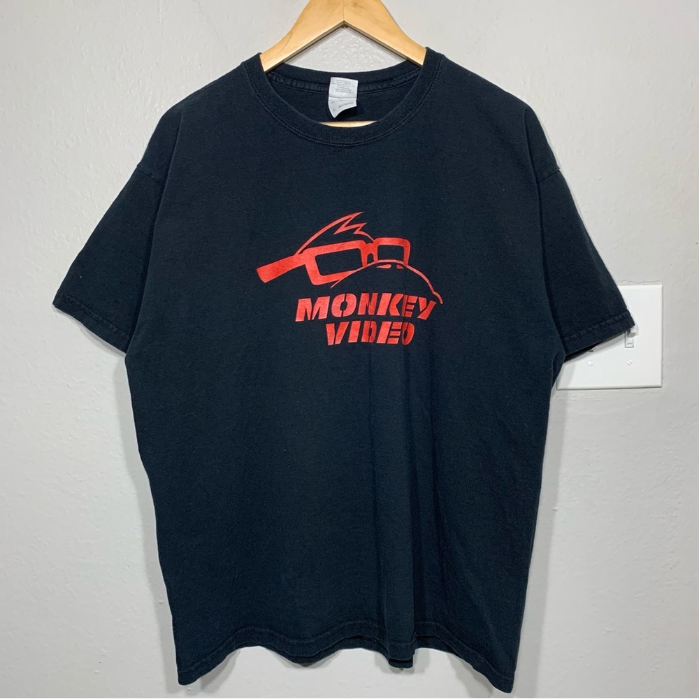 Monkey Video Cool Monkey Black Double-sided Graphic Tee Sz XL‎